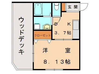 リーフビレッチ(1DK/2階)の間取り写真