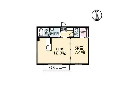 ベルアネス A棟(1LDK/2階)の間取り写真