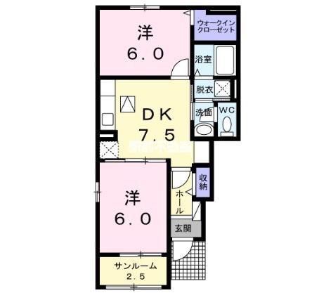 メゾンさくら(2DK/1階)の間取り写真