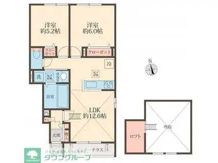 BELLE LEAD(2LDK/1階)の間取り写真