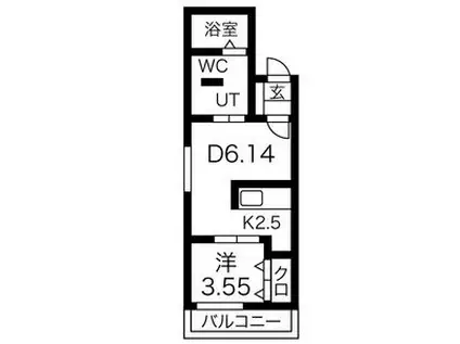  パラッツォ7/8 (1DK/3階)の間取り写真