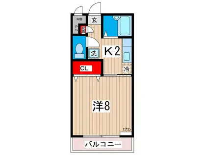 キャロットハウス(1K/2階)の間取り写真