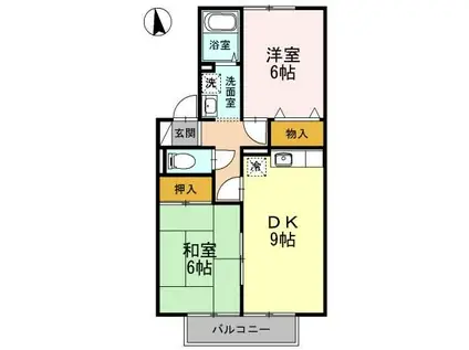 セジュール松永(2DK/2階)の間取り写真