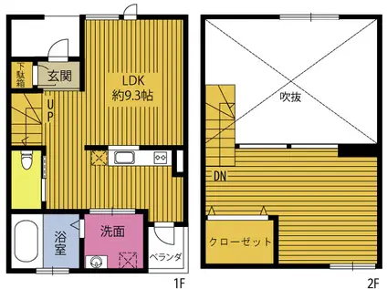 プロスペリタ山の手(ワンルーム/1階)の間取り写真
