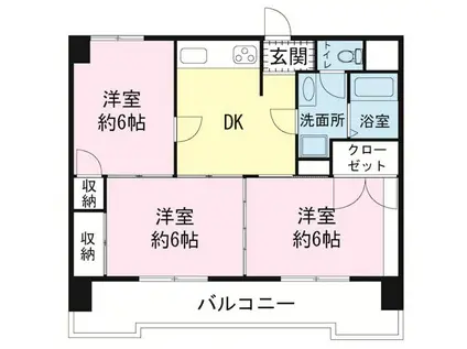 コーポ上原(3DK/2階)の間取り写真