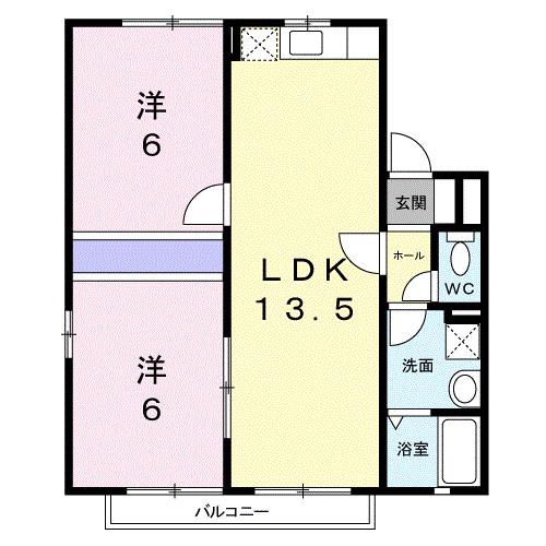 アトリオIIA(2LDK/1階)の間取り写真