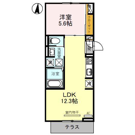 COLORATO狭山(1LDK/1階)の間取り写真