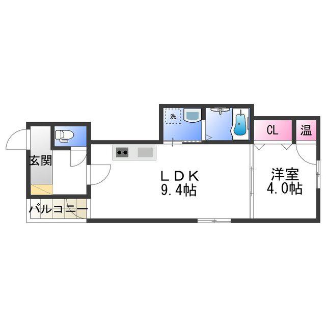 オルフェアメゾン清水丘弐番館(1LDK/3階)の間取り写真