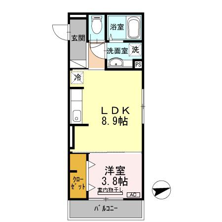 アネックスコート(1LDK/2階)の間取り写真