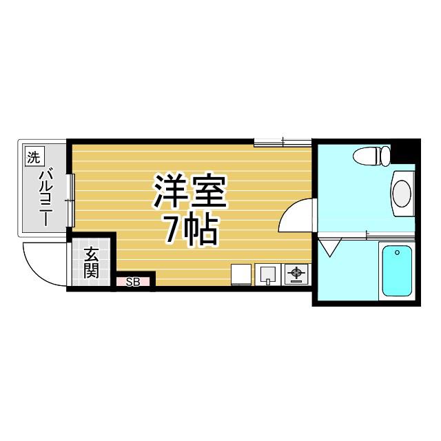 創土ハイツ(1K/5階)の間取り写真