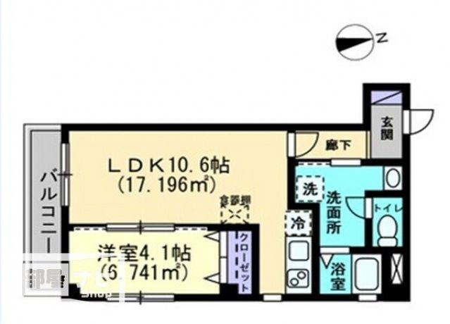 プレミール亀岡(1LDK/3階)の間取り写真
