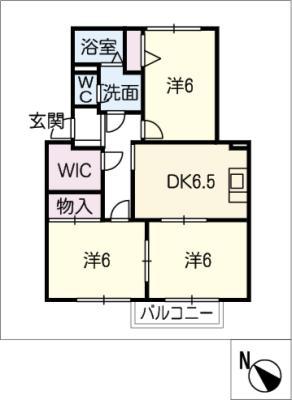 ルミエールミキ A(3DK/1階)の間取り写真