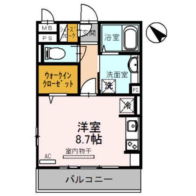 エーデルハウス(ワンルーム/3階)の間取り写真