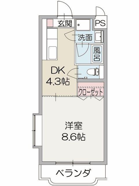 エクセル22(1DK/1階)の間取り写真