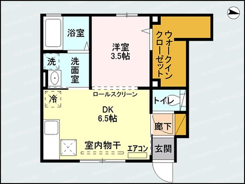 ロベール新和(1DK/1階)の間取り写真