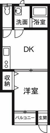 アンディーハウス宮子(1DK/1階)の間取り写真