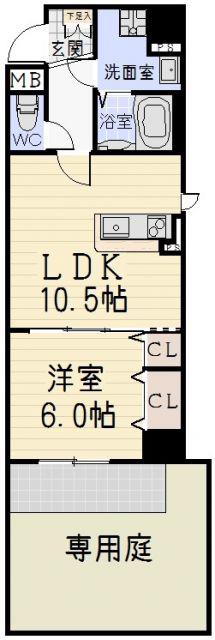 SOLARE(1LDK/1階)の間取り写真