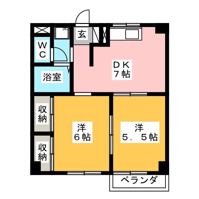 エステートピアセピリナ(2DK/3階)の間取り写真