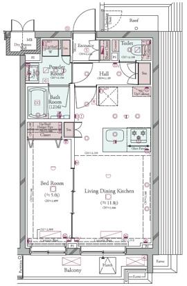 コンシェリア目黒本町 THE RESIDENCE(1LDK/4階)の間取り写真