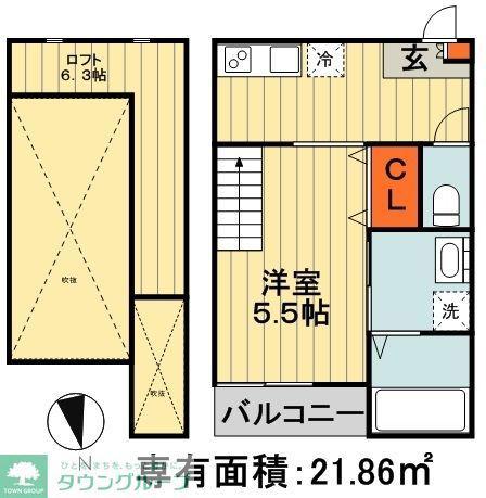 CASTILLO いのはな(1K/1階)の間取り写真