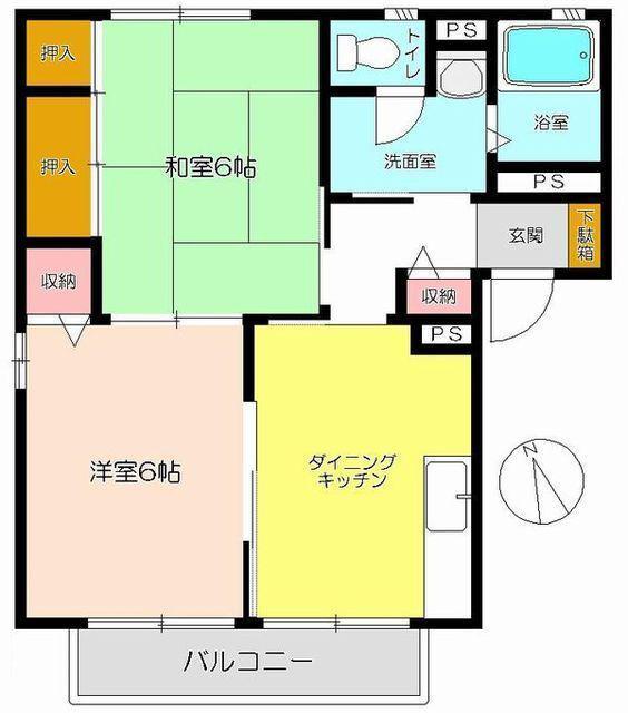 クィーンNOBUSAWA2番館(2DK/1階)の間取り写真