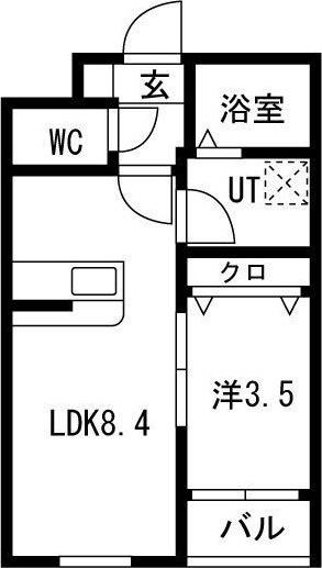 WANSTERRACE長久手(1LDK/2階)の間取り写真