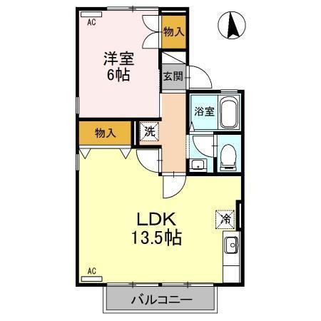 メゾン・ド・スリジエA(1LDK/2階)の間取り写真