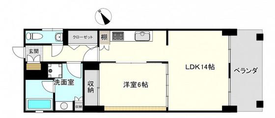 SHOWAビル(1LDK/7階)の間取り写真
