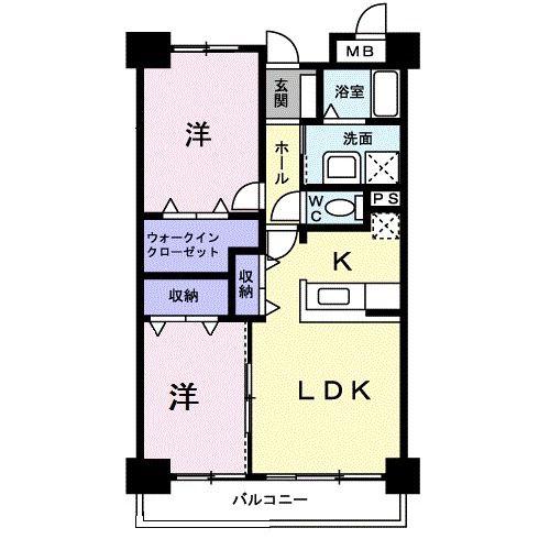アンソレイエアオキ(2LDK/1階)の間取り写真