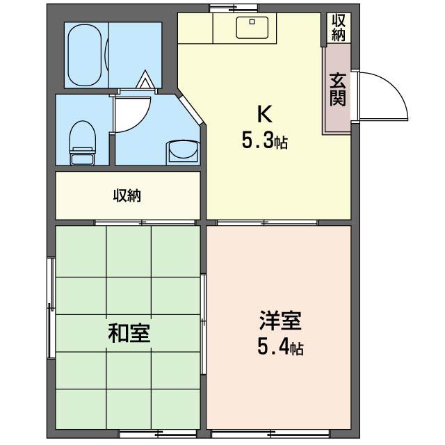 アネックス富岡(2K/2階)の間取り写真