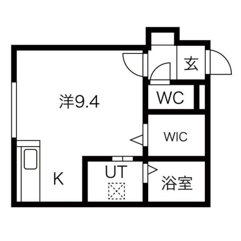 YUGOS中島(1K/2階)の間取り写真