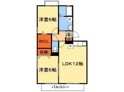 エトワール(2LDK/3階)の間取り写真