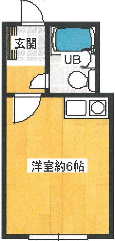 大門プラザ ドゥ フェアー(ワンルーム/2階)の間取り写真