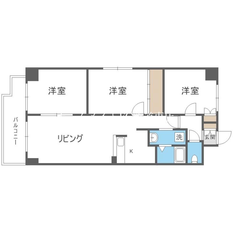 ベルマージュII 522(3LDK/1階)の間取り写真