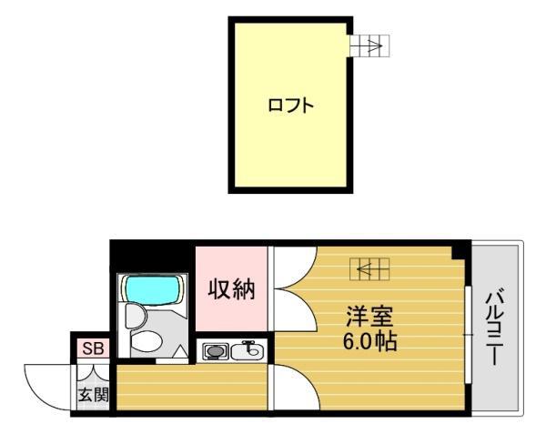 近鉄南大阪線 矢田駅(大阪) 徒歩3分 2階建 築35年(1K/1階)の間取り写真