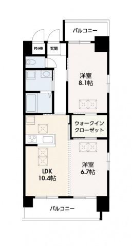 ルネス舟入町(2LDK/3階)の間取り写真