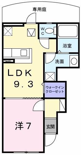 ビサイド・シーII(1DK/1階)の間取り写真
