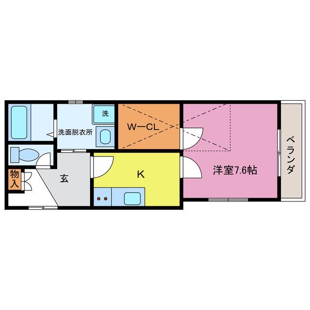 サニーフラット(1SK/1階)の間取り写真