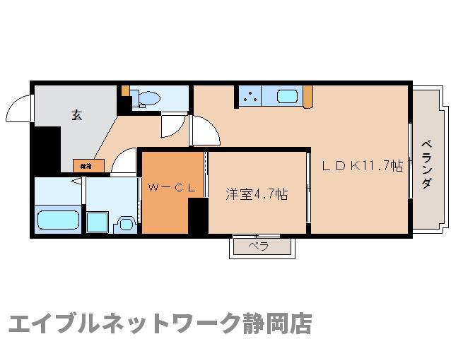 シャン ヴェルジュ(1LDK/2階)の間取り写真