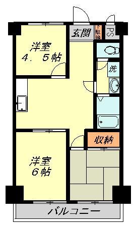 ニュー三浦マンション(3DK/3階)の間取り写真