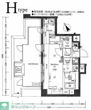 AXAS中野新江古田(ワンルーム/4階)の間取り写真