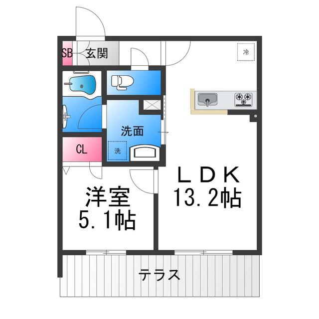 シャーメゾン静永(1LDK/1階)の間取り写真
