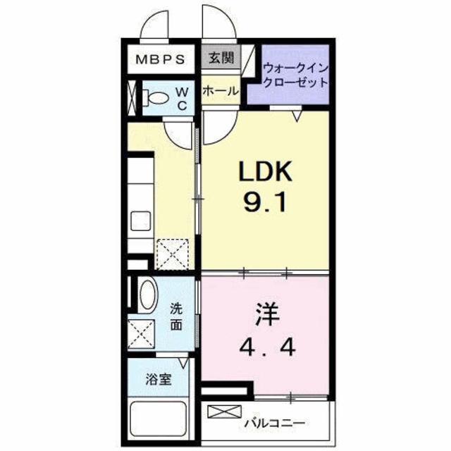 ベラ カーサ K(1LDK/1階)の間取り写真