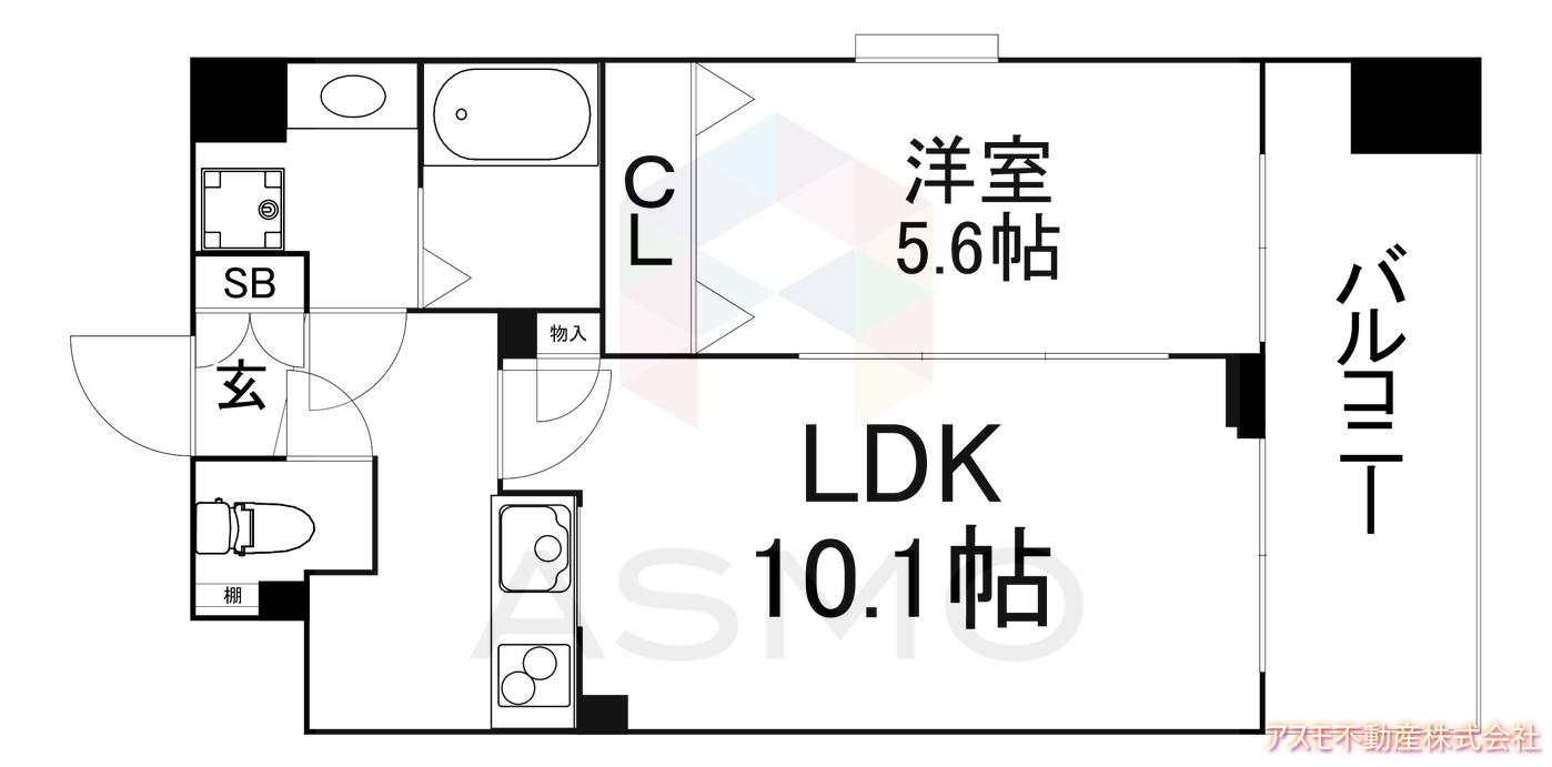 アーバネックス・谷町(1LDK/4階)の間取り写真