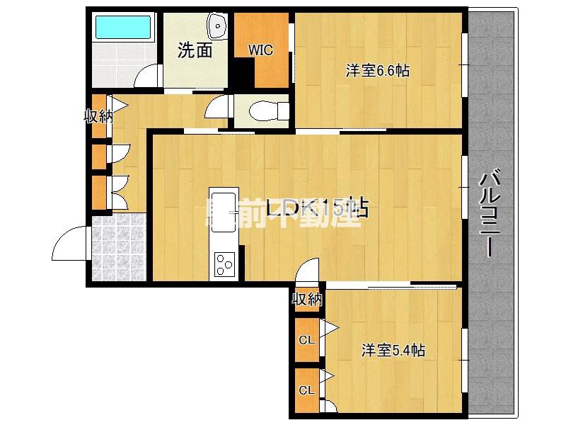 シャーメゾンエスペランサ(2LDK/2階)の間取り写真