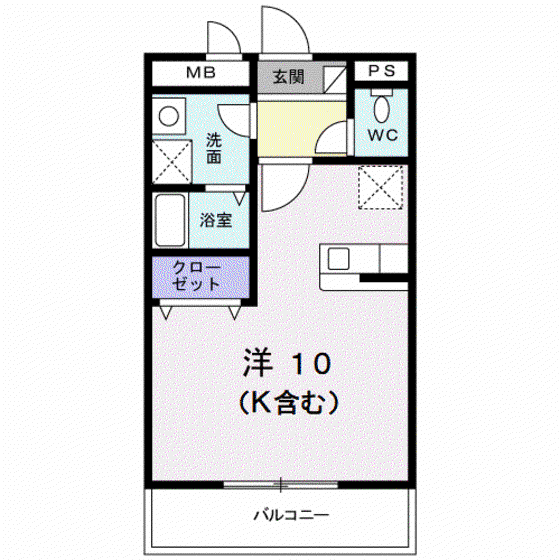 アルドーレ(ワンルーム/2階)の間取り写真