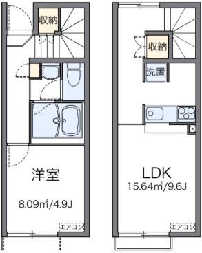 レオネクスト船橋(1LDK/1階)の間取り写真