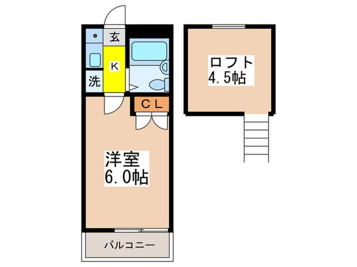 メゾンシェリー(1K/2階)の間取り写真