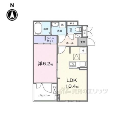 ラヴィエールⅠ(1LDK/2階)の間取り写真