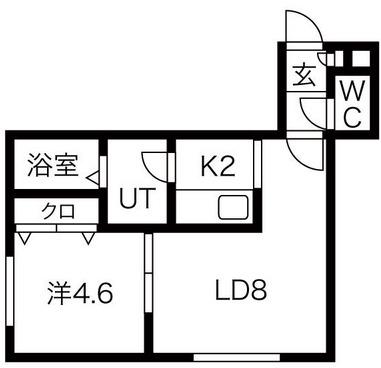 ウエスト BLUE(1LDK/2階)の間取り写真